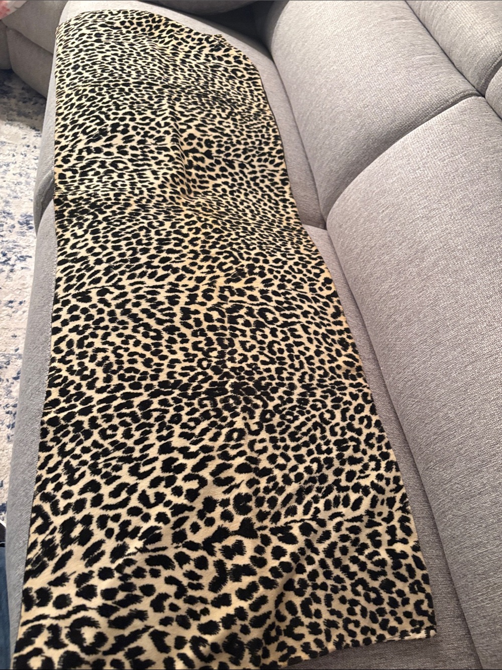 Source Unknown Leopard Print Scarf in Black and Cream